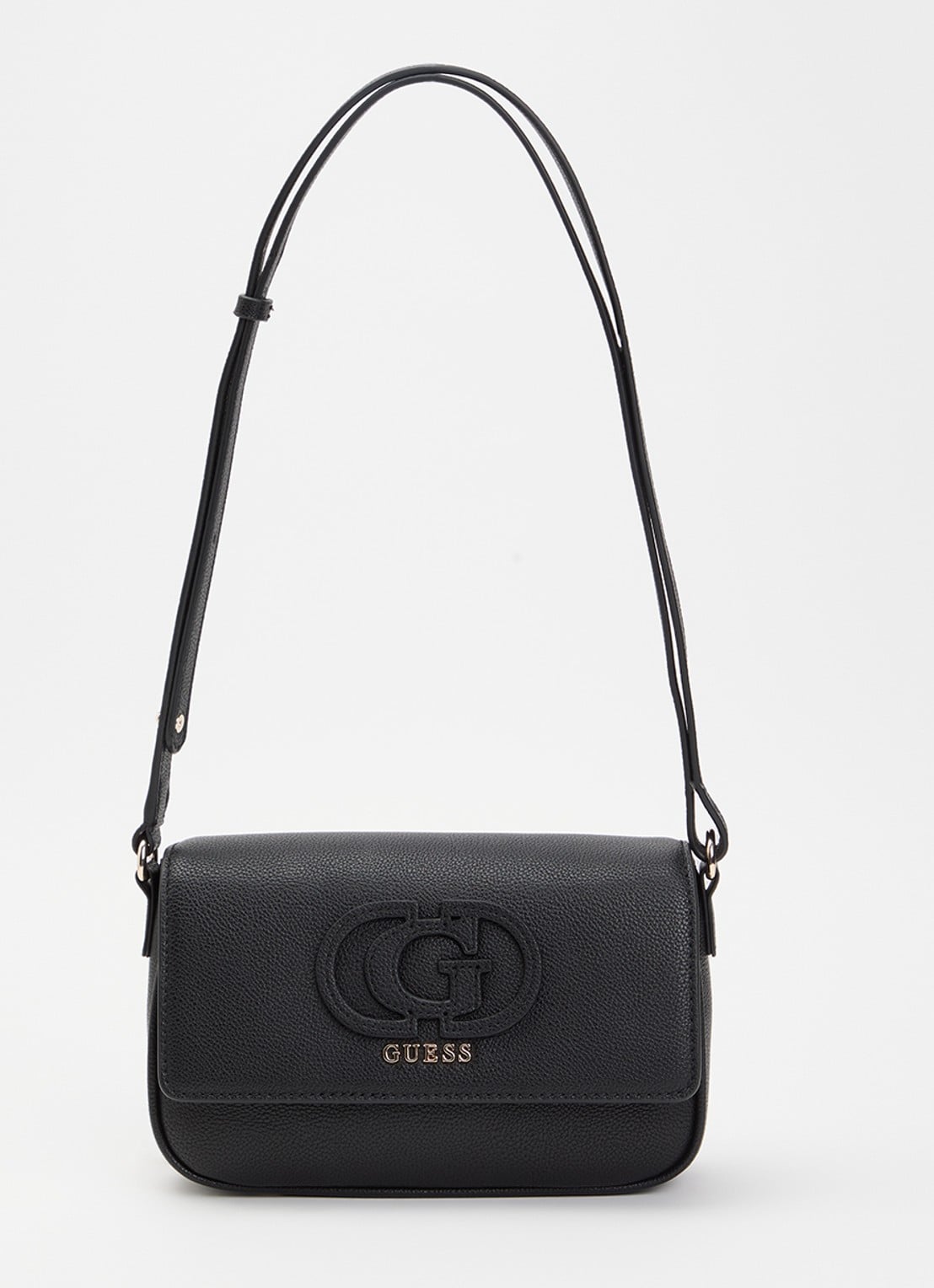 GUESS Isola crossbody tas met logo en verstelbare schouderriem  - voorkant 5 zwart