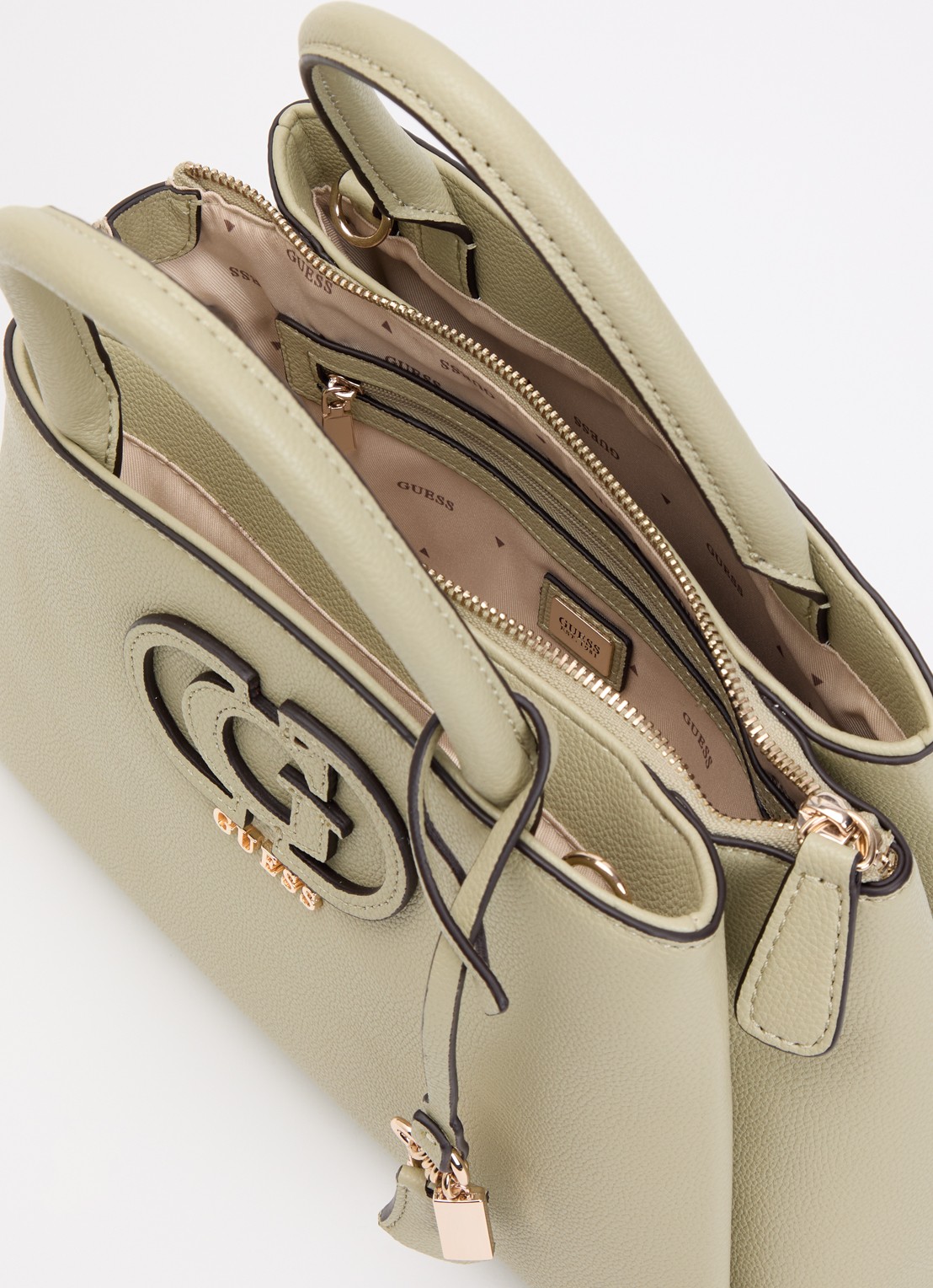 GUESS Isola handtas met tasbedel en afneembare schouderriem  - detail lichtgroen