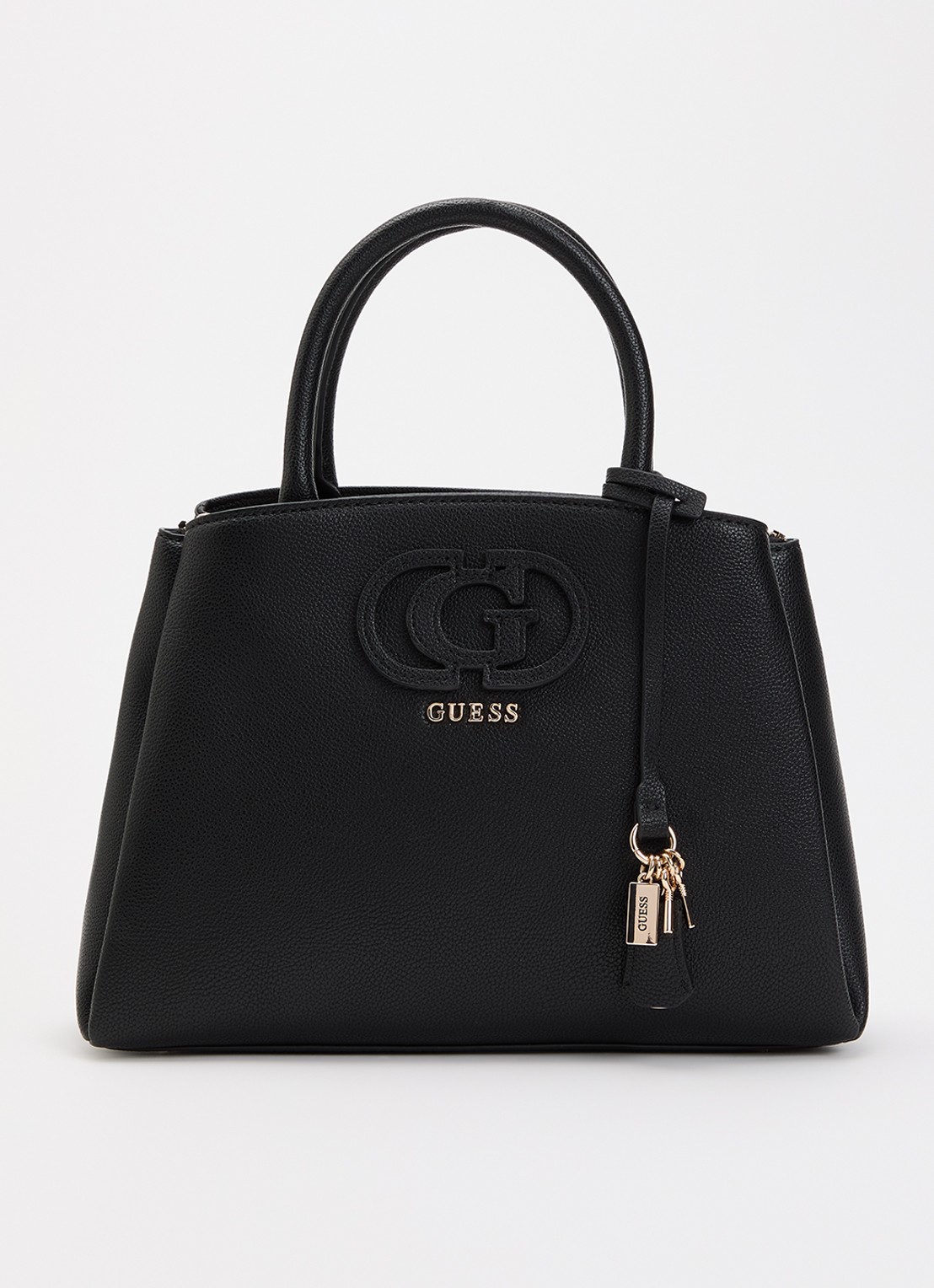GUESS Isola handtas met tasbedel en afneembare schouderriem - voorkant 5 zwart