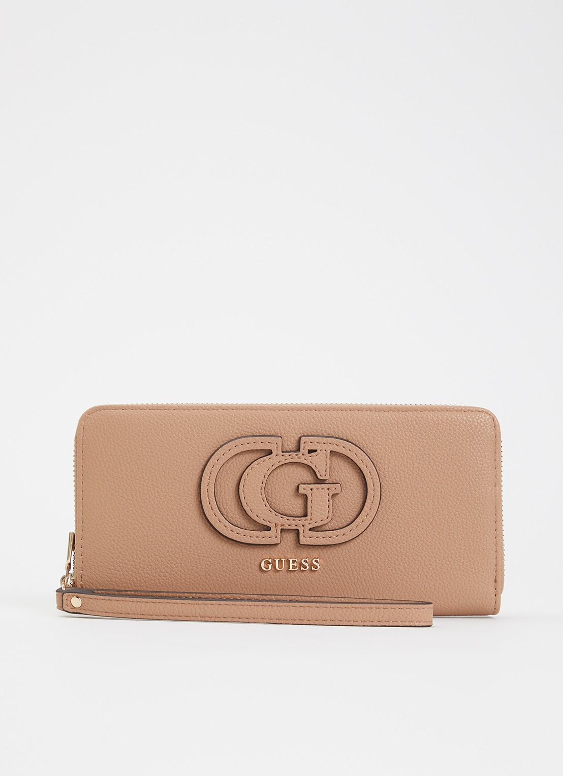 GUESS Isola Large portemonnee met logo - voorkant beige