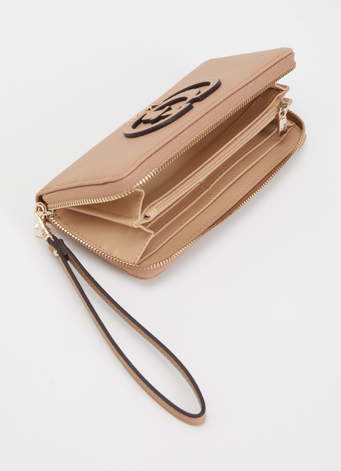 GUESS Isola Large portemonnee met logo - voorkant 2 beige