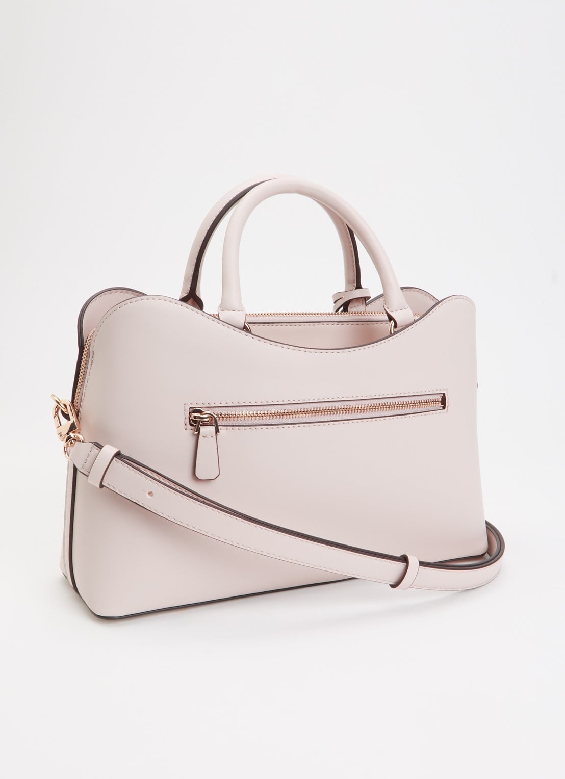 GUESS Janie handtas met afneembare schouderriem - achterkant beige