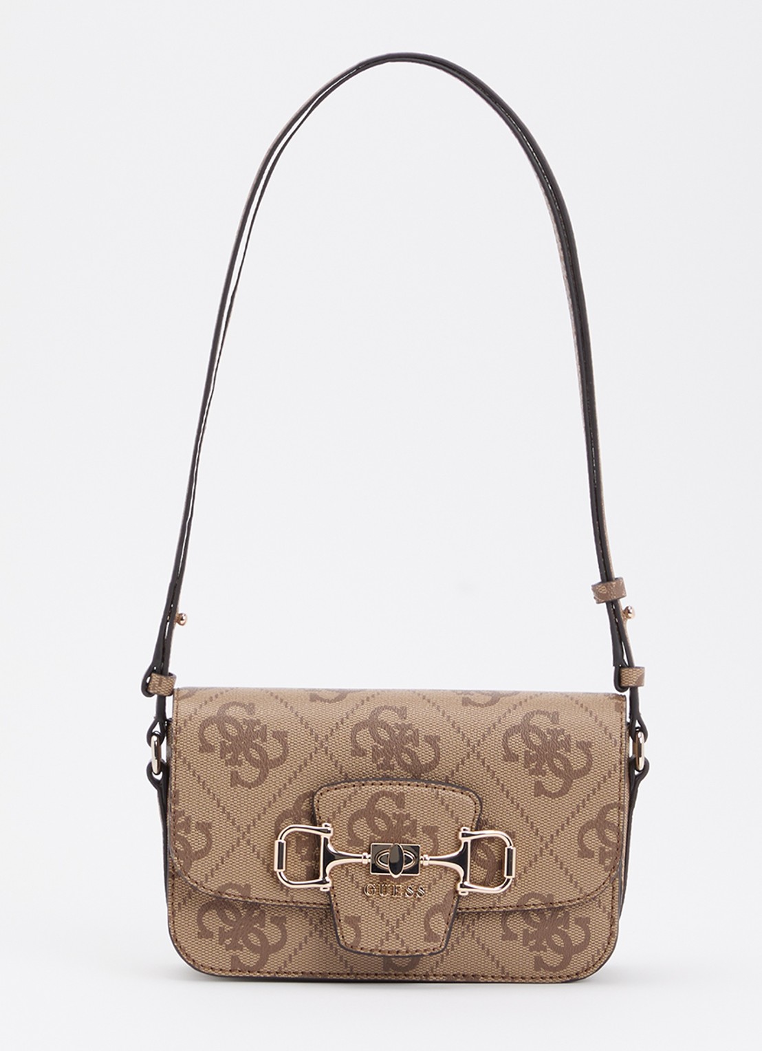 GUESS Janie Logo crossbodytas met verstelbare schouderriem  - voorkant 2 zand