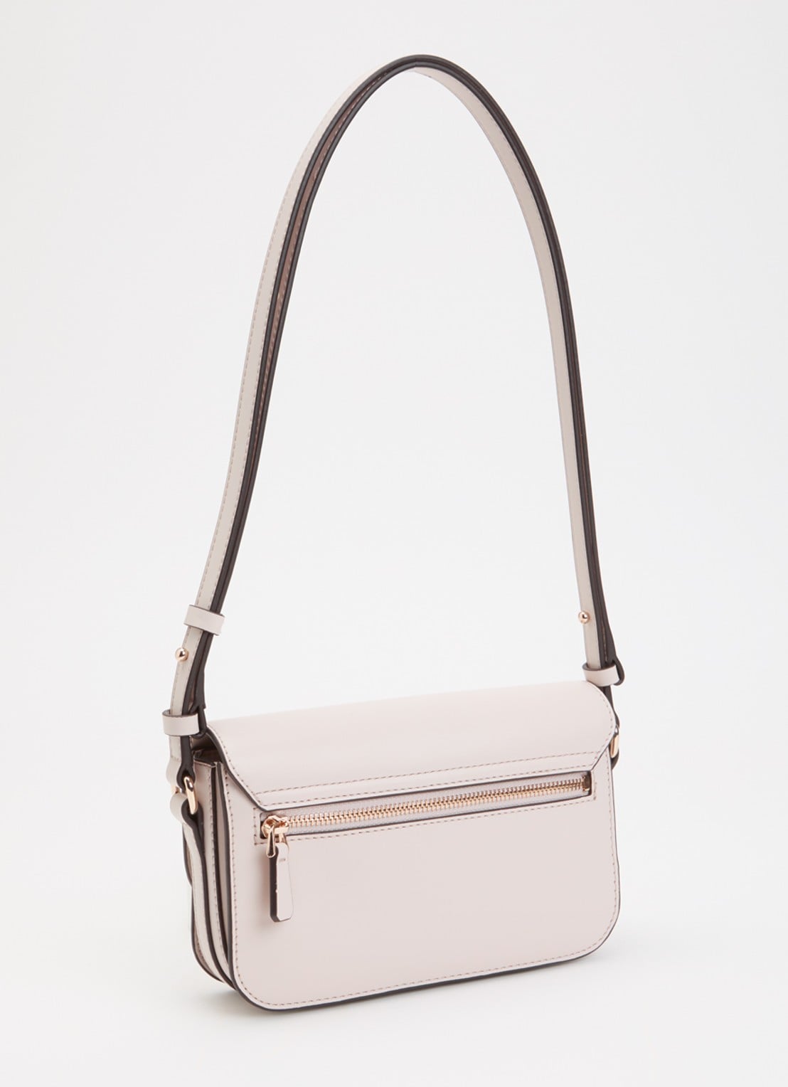 GUESS Janie schoudertas met verstelbare schouderriem - achterkant beige