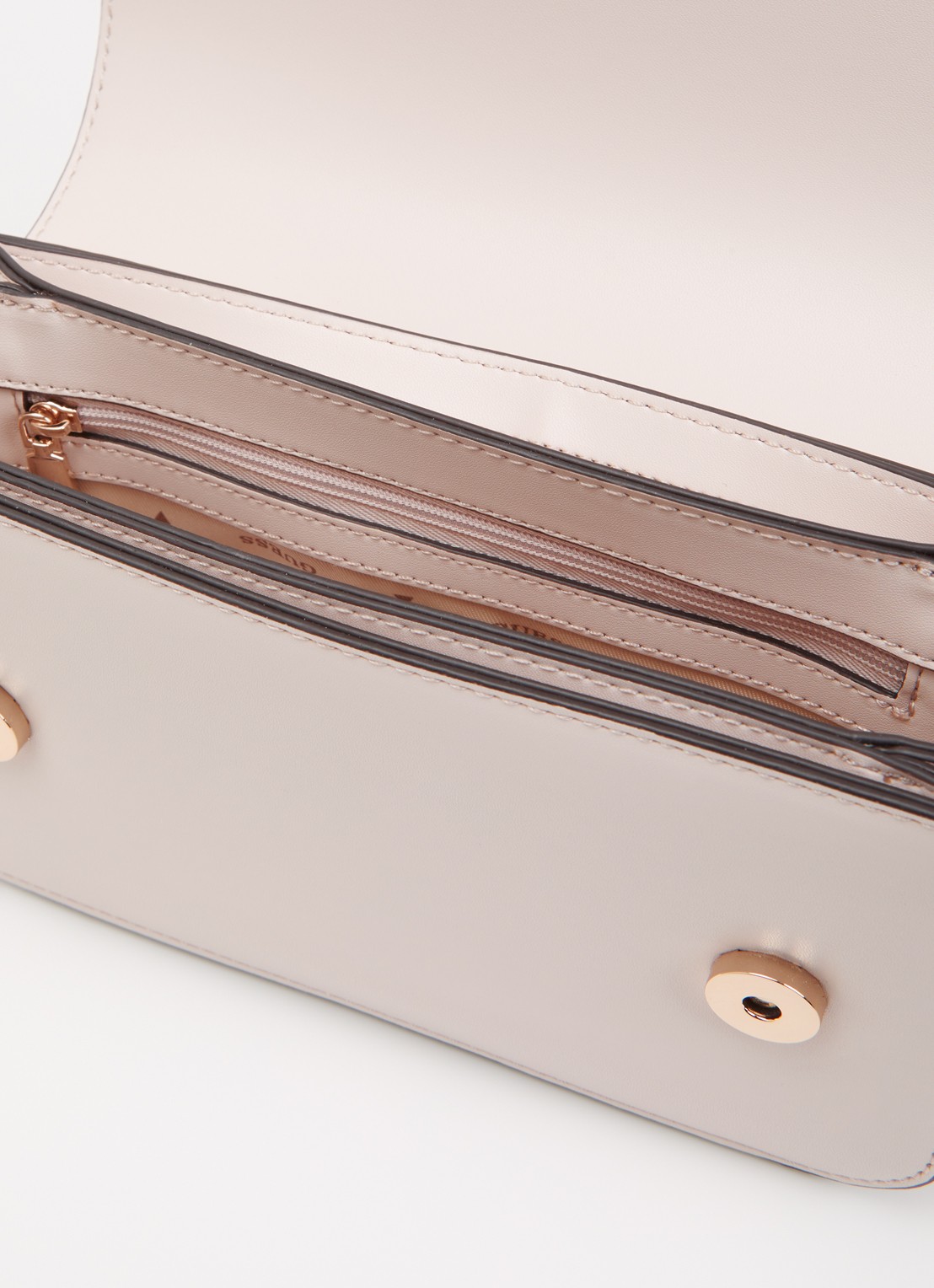 GUESS Janie schoudertas met verstelbare schouderriem - detail 4 beige