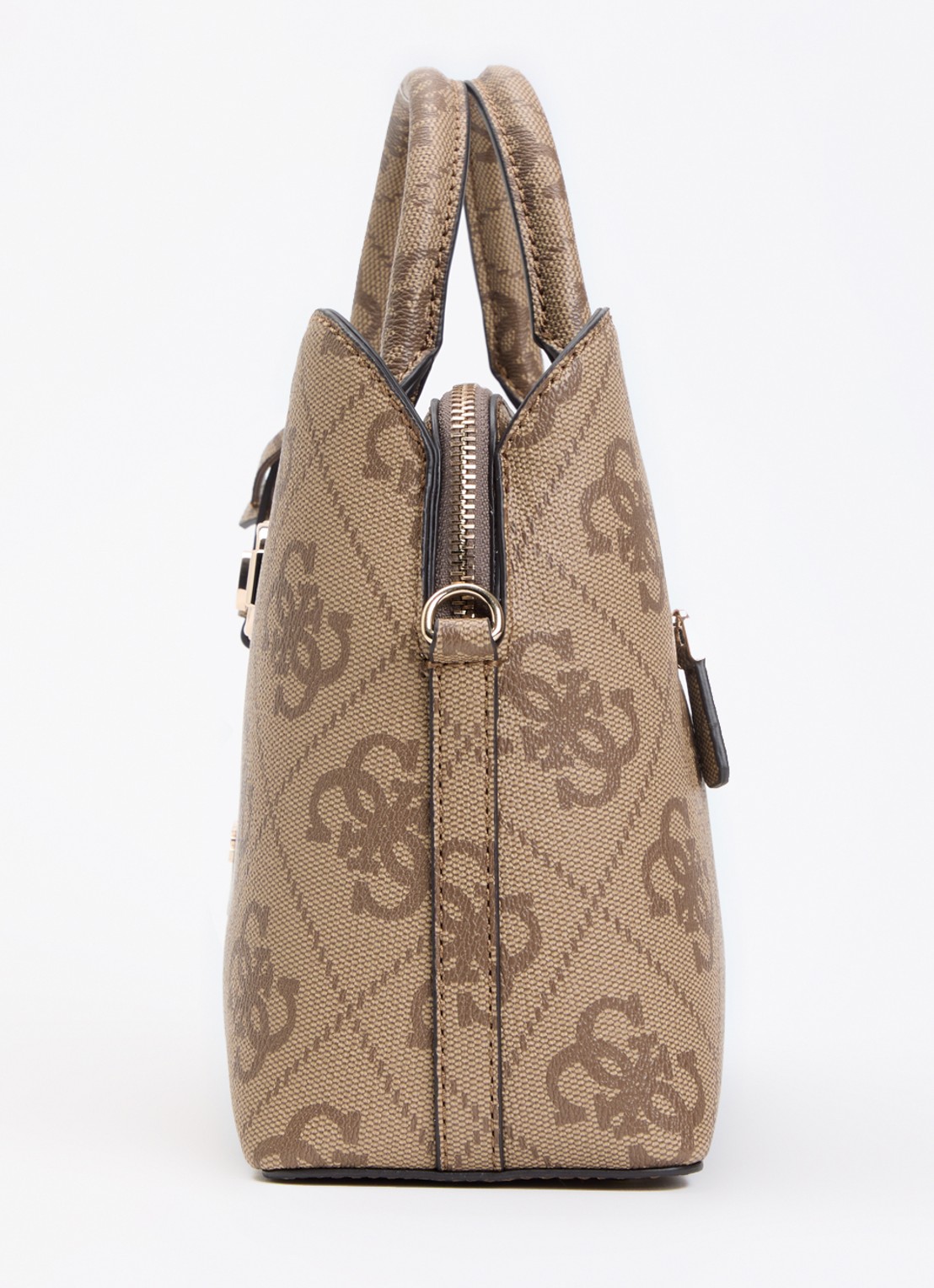 GUESS Jannie handtas met logoprint en afneembare schouderriem - detail 3 beige