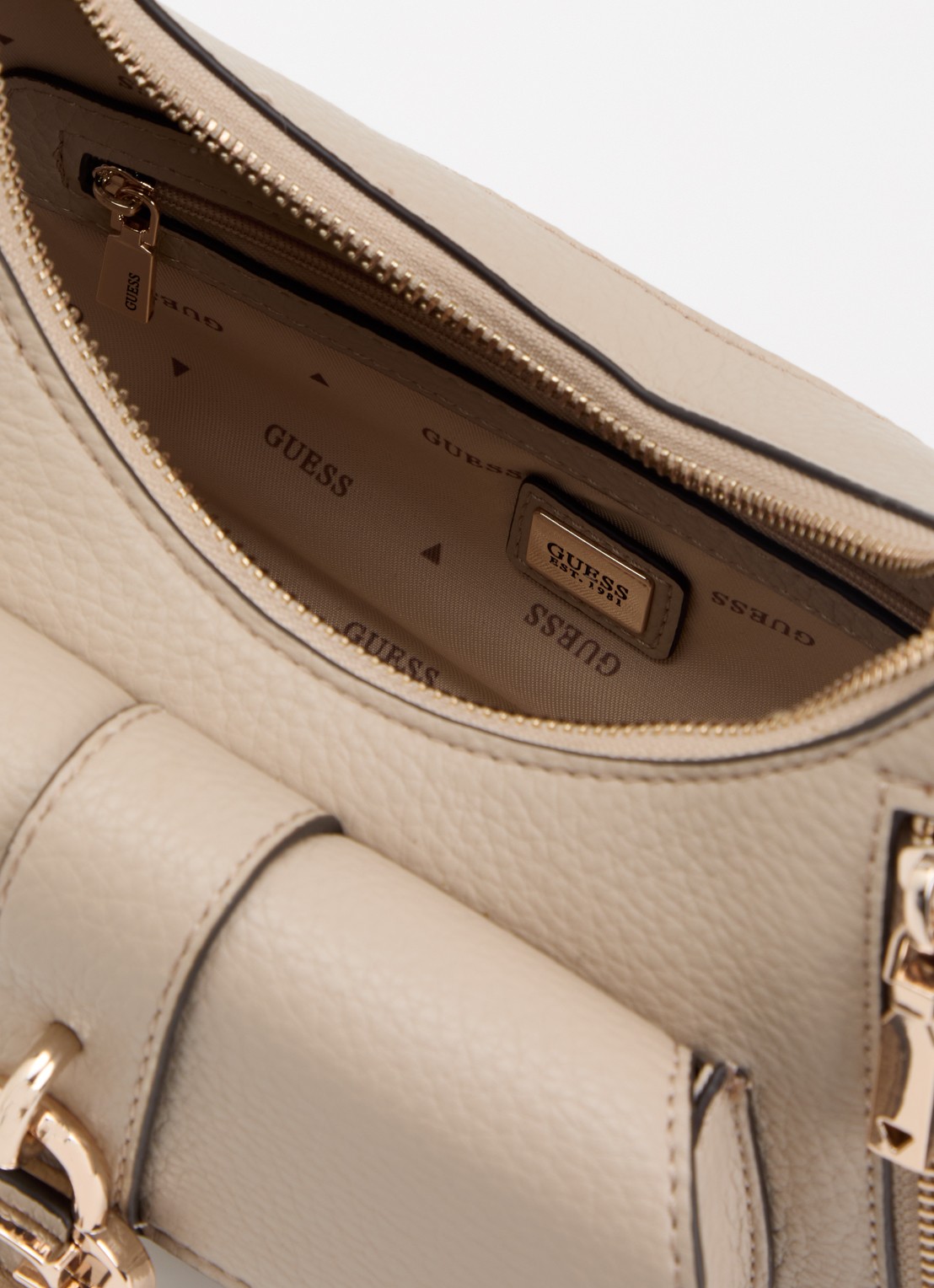 GUESS Jessa schoudertas met afneembare schouderriem - detail 2 taupe