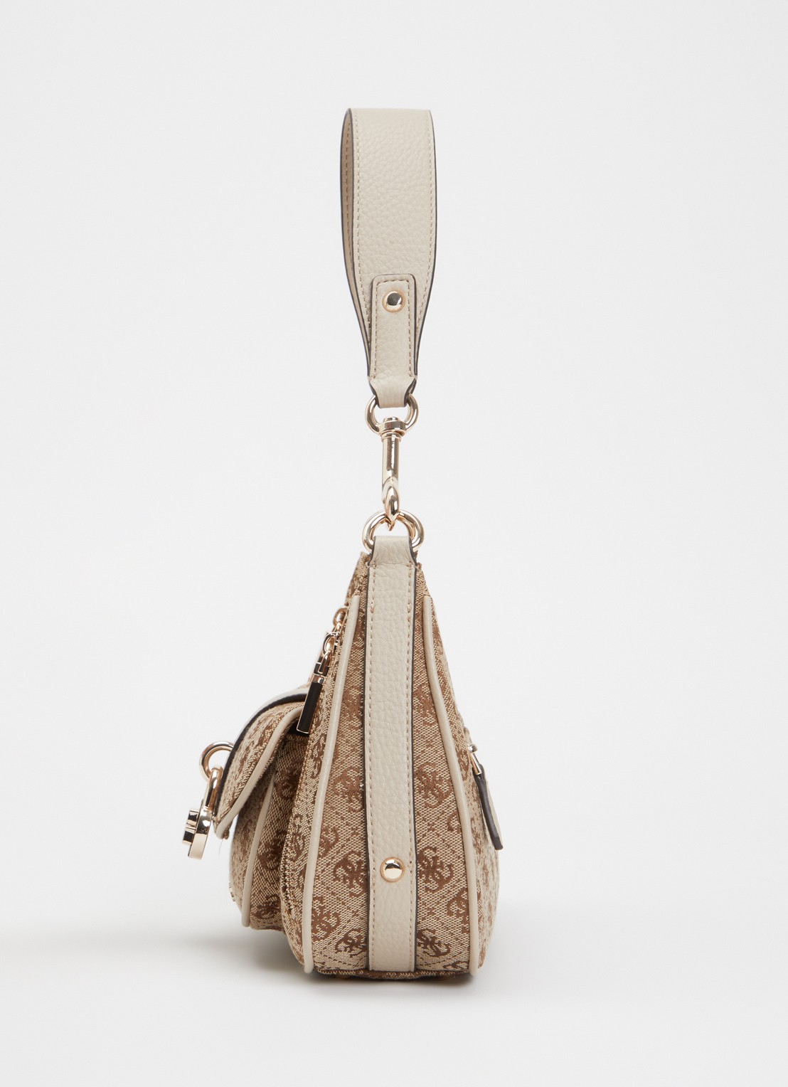 GUESS Jessa schoudertas met logoprint en afneembare schouderriem - detail 5 lichtbruin