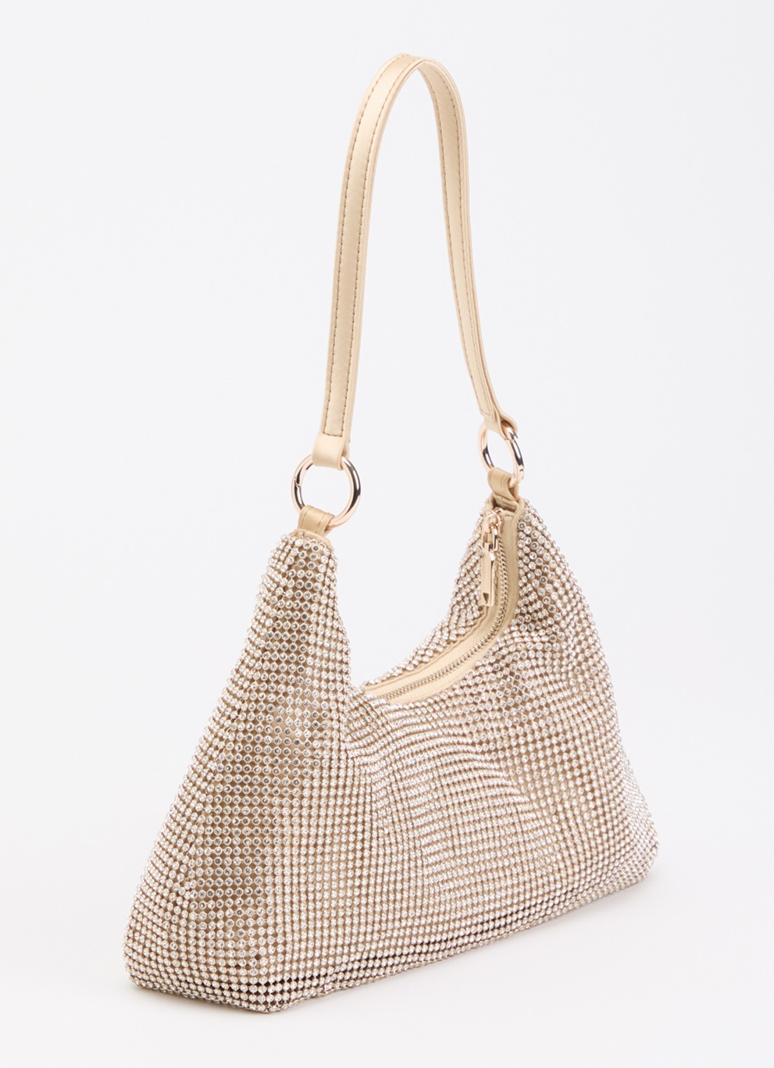 GUESS Jewels schoudertas met strass en afneembare schouderriem - achterkant 2 goud