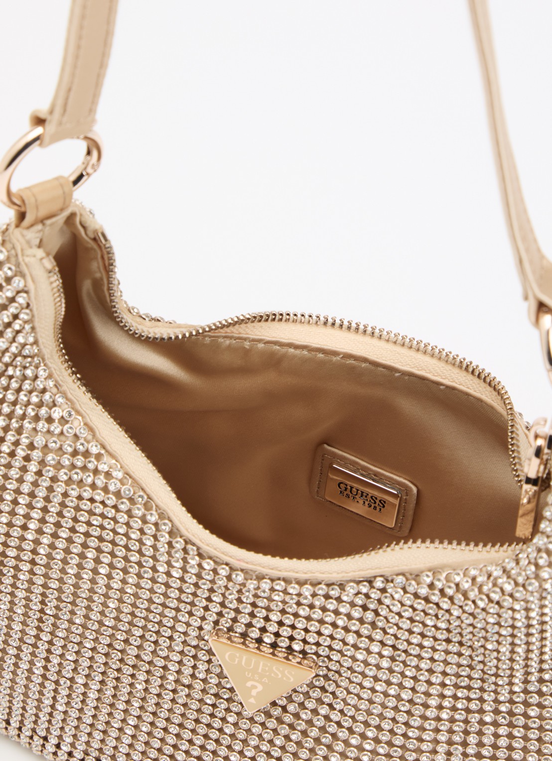GUESS Jewels schoudertas met strass en afneembare schouderriem - detail 3 goud
