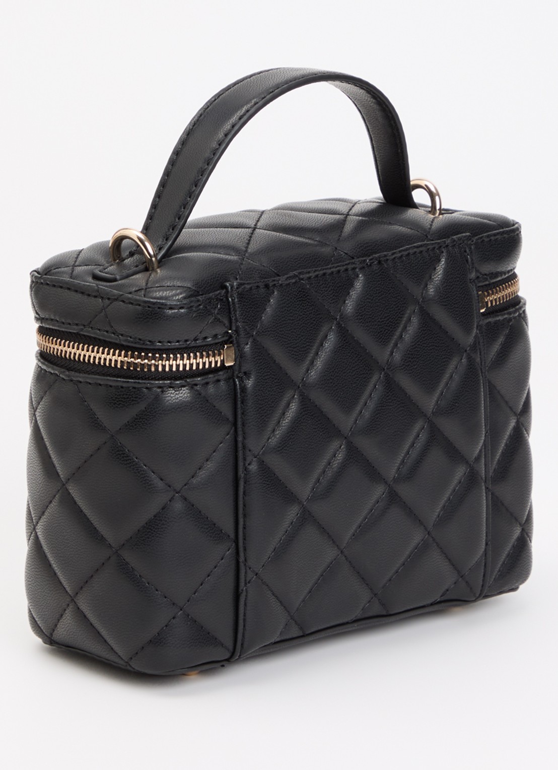 GUESS Juliet Canister handtas met quilt patroon en afneembare schouderriem - achterkant zwart