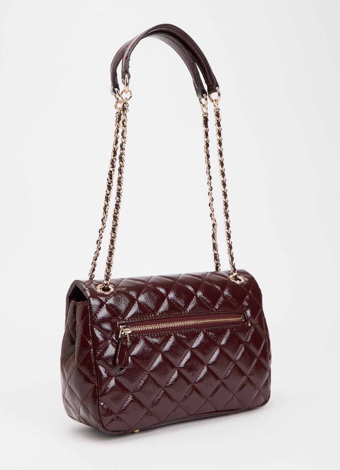 GUESS Juliet crossbodytas met quilt patroon - achterkant 2 bordeauxrood