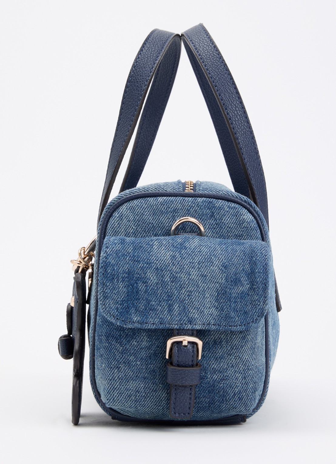 GUESS Kassie handtas van denim met tasbedel en afneembare schouderriem  - detail 6 indigo