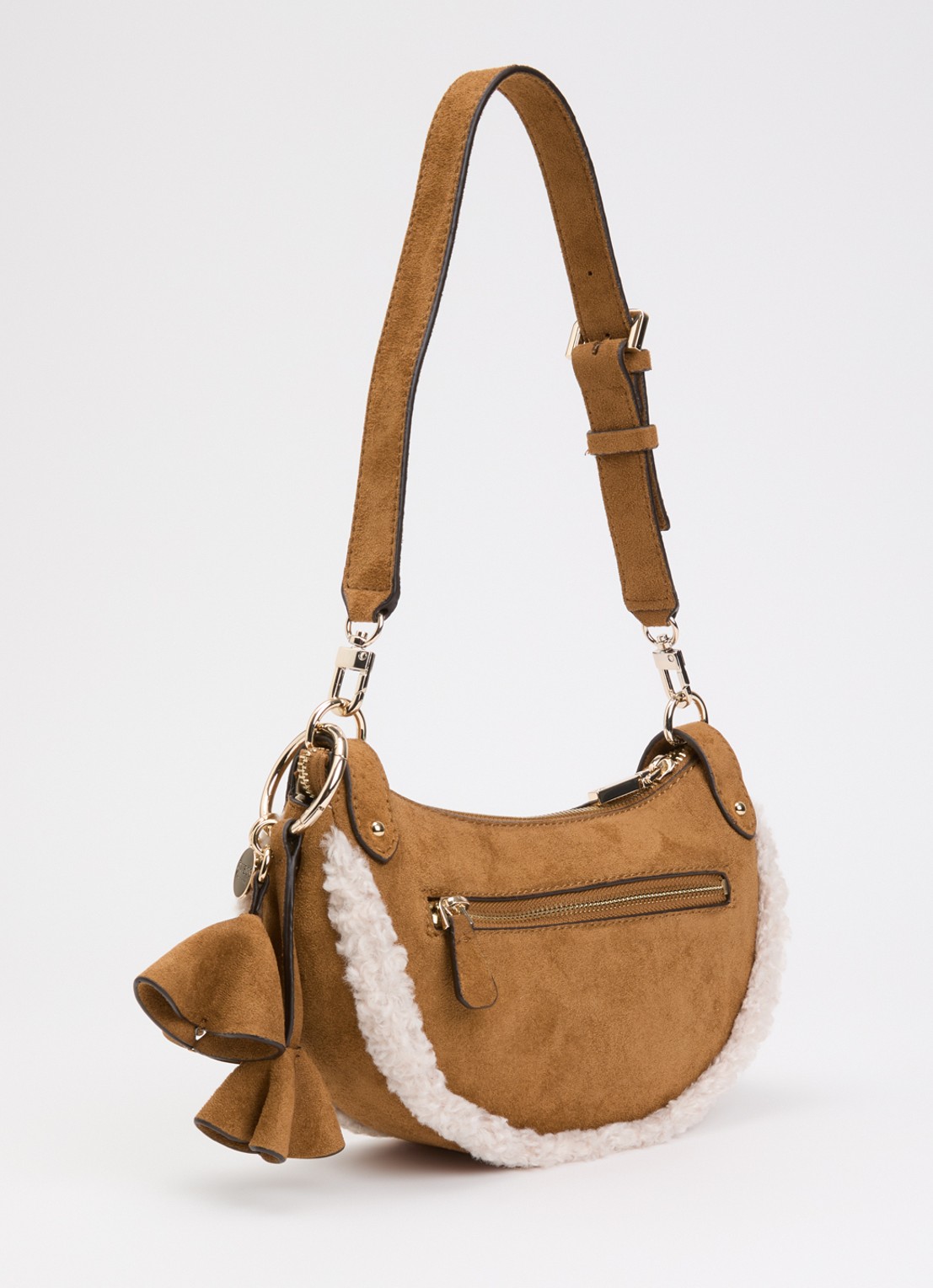 GUESS Katie schoudertas met afneembare schouderriem - achterkant 4 cognac