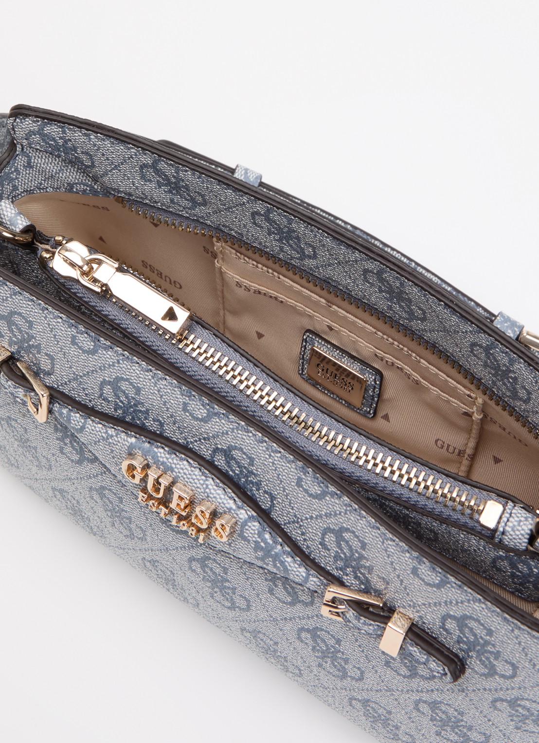 GUESS Katya crossbodytas met logoprint - detail 3 lichtblauw