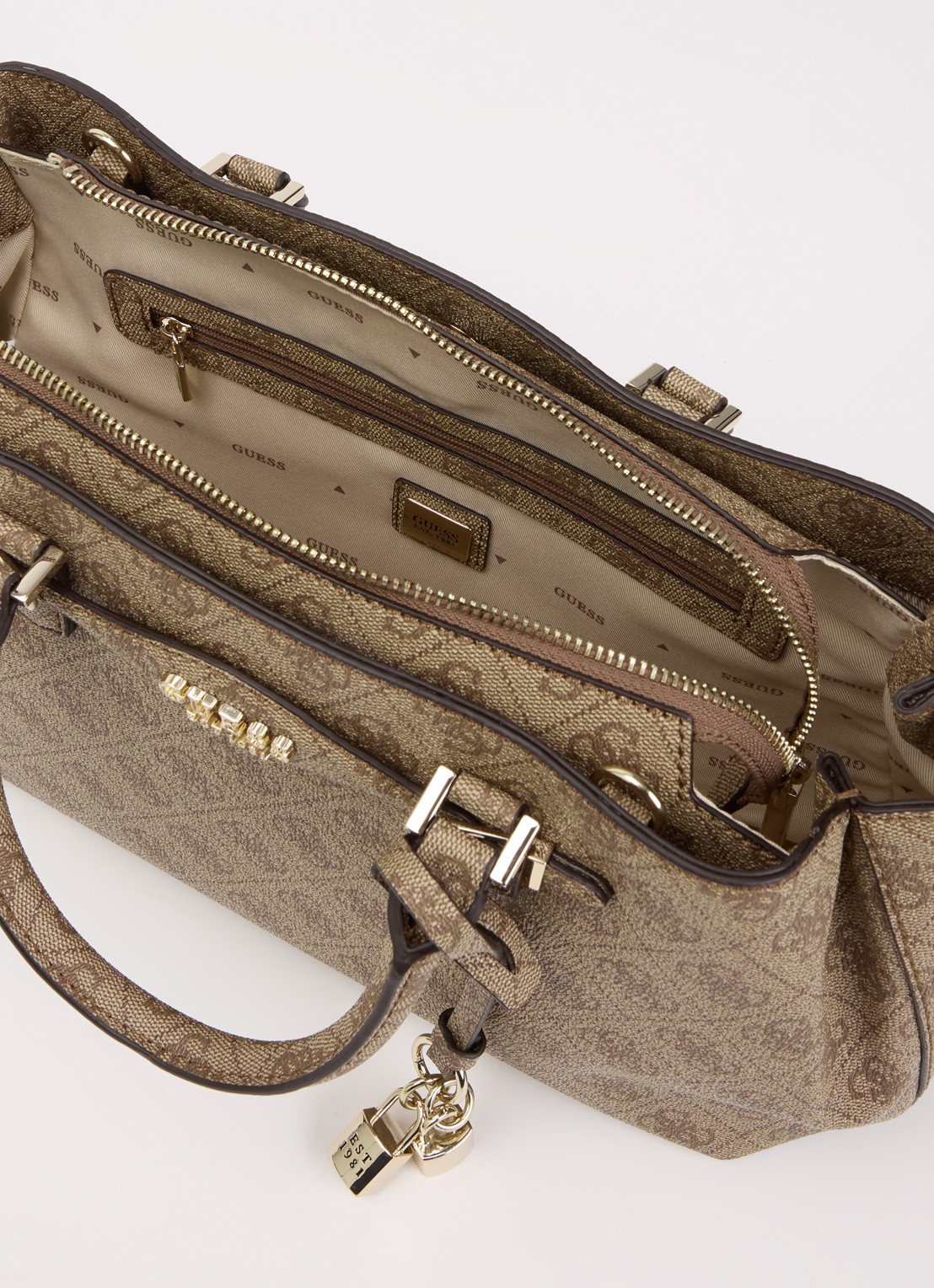 GUESS Katya handtas met afneembare schouderriem - detail 4 bruin