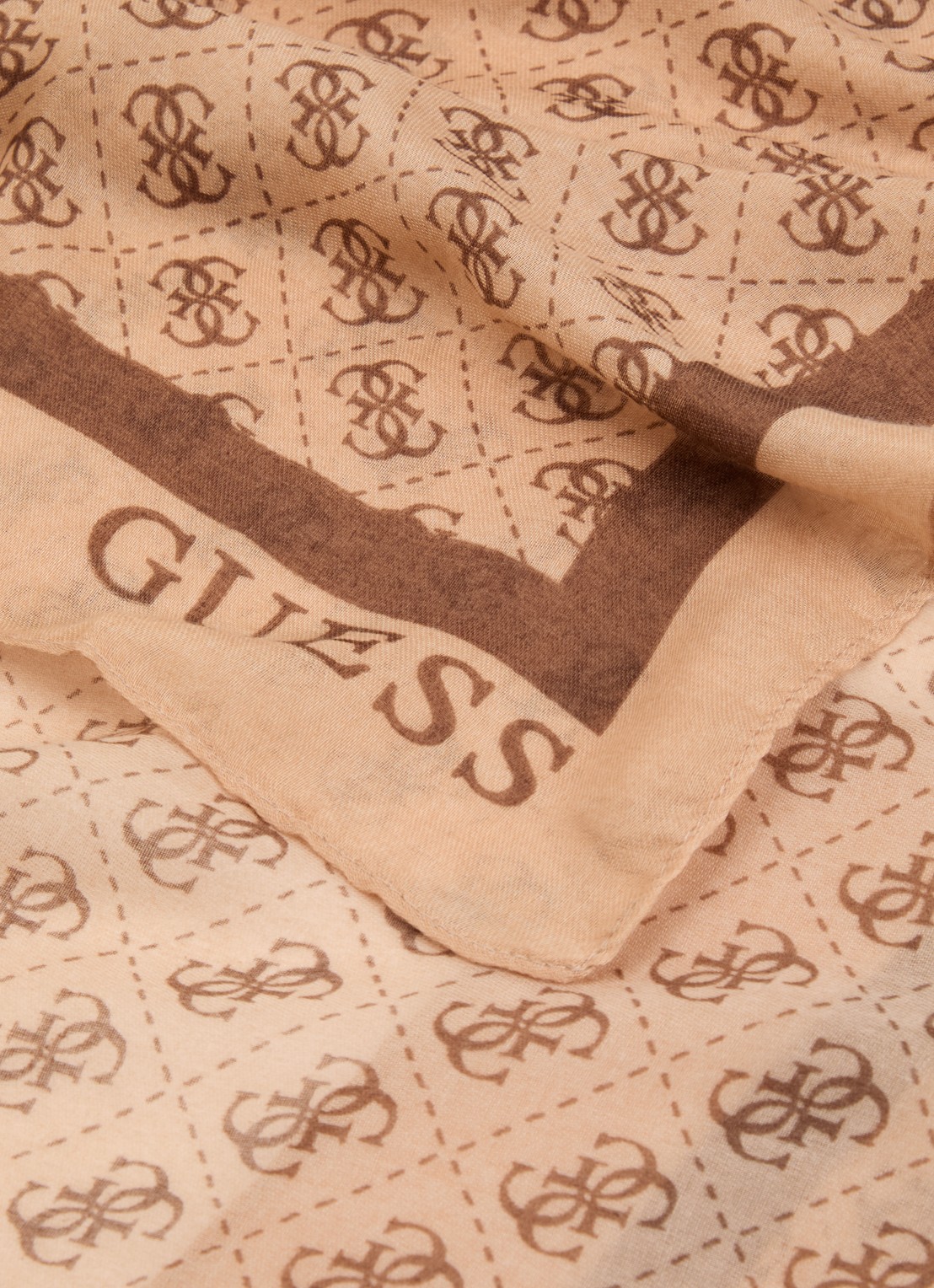 GUESS Katya sjaal met logoprint 180 x 90 cm - detail 3 camel