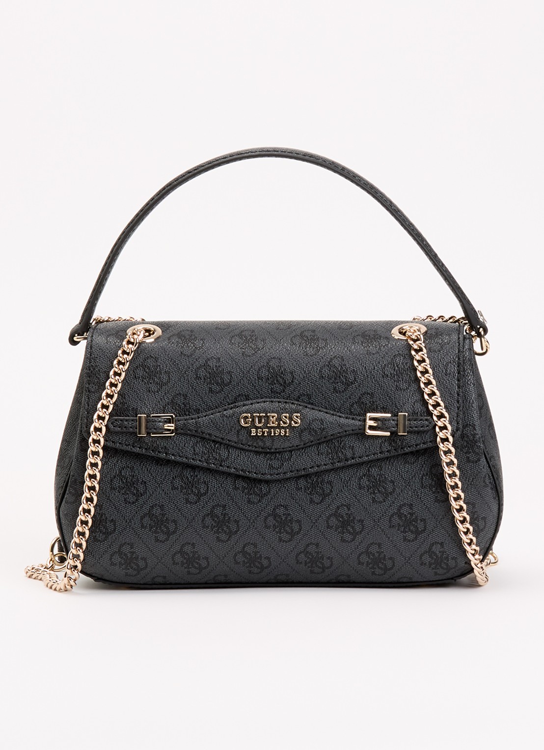 GUESS Kaya schoudertas met logoprint - voorkant zwart