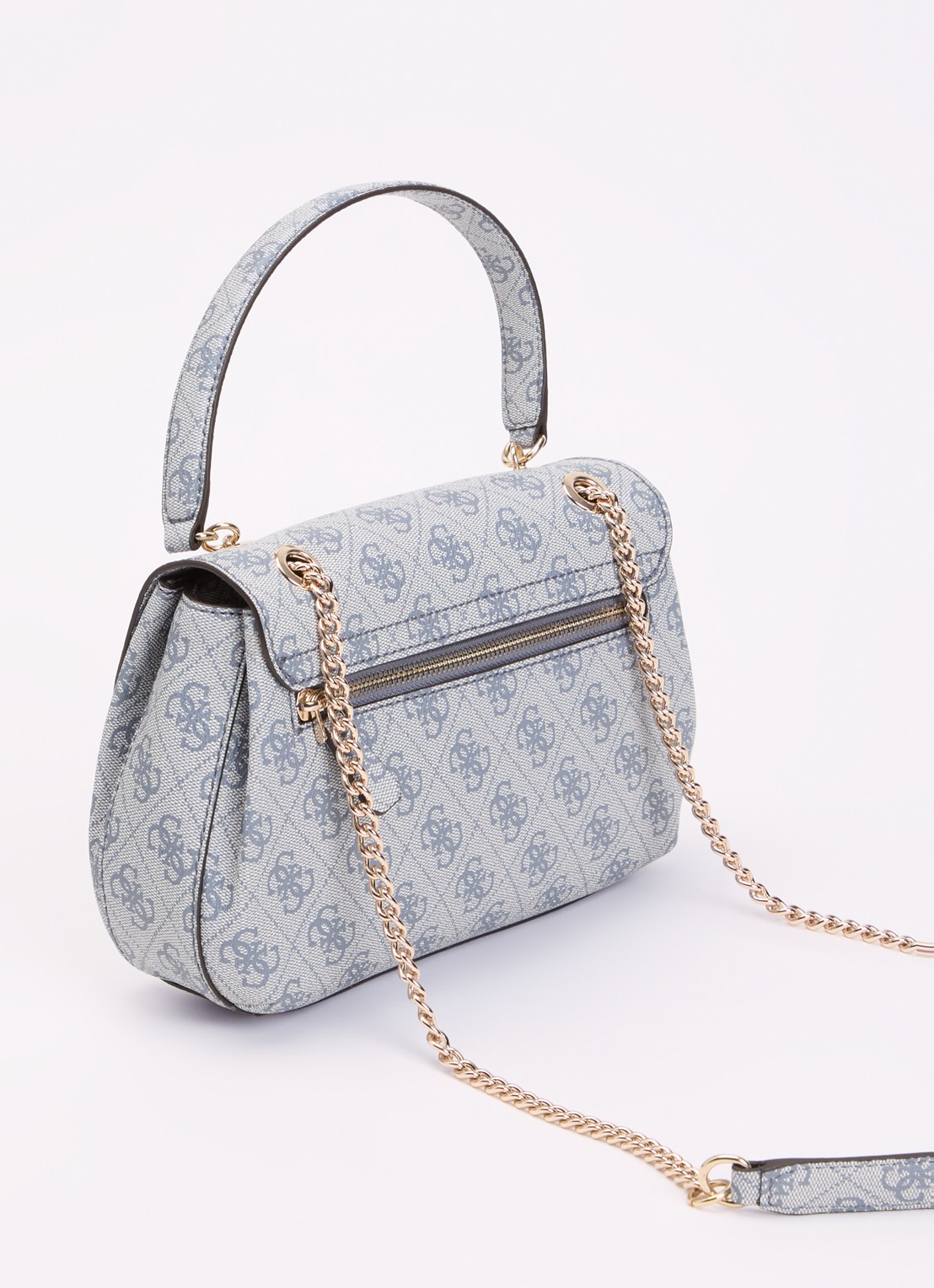 GUESS Kaya schoudertas met logoprint - achterkant indigo