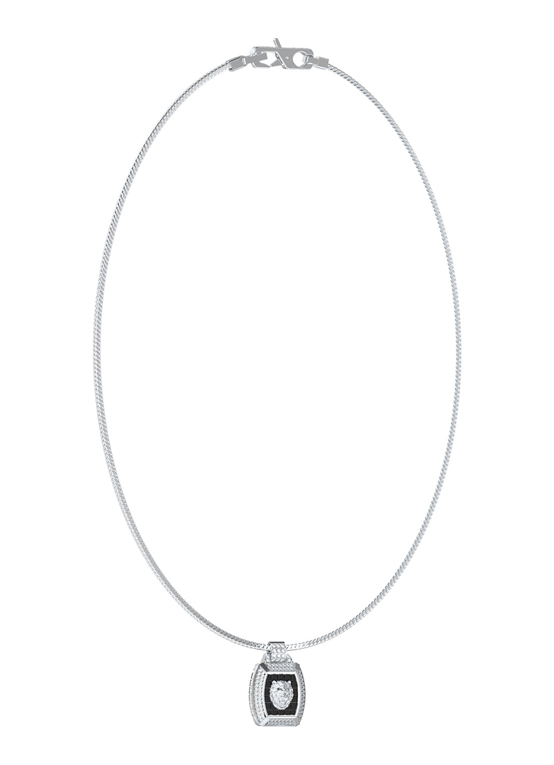 GUESS Ketting met hanger JUMN05001JWSTT-U  - voorkant zilver
