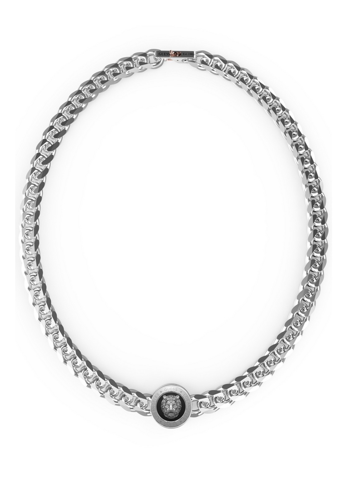 GUESS Ketting met logo JUMN01313JWSTBKT-U - voorkant zilver