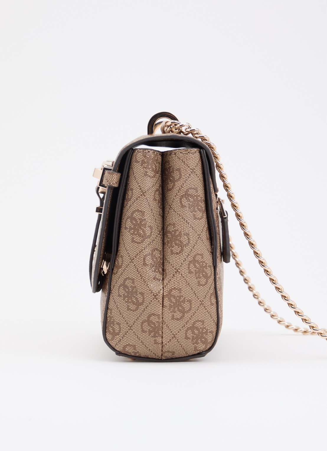 GUESS Leona Logo crossbodytas met logoprint  - detail 3 zand