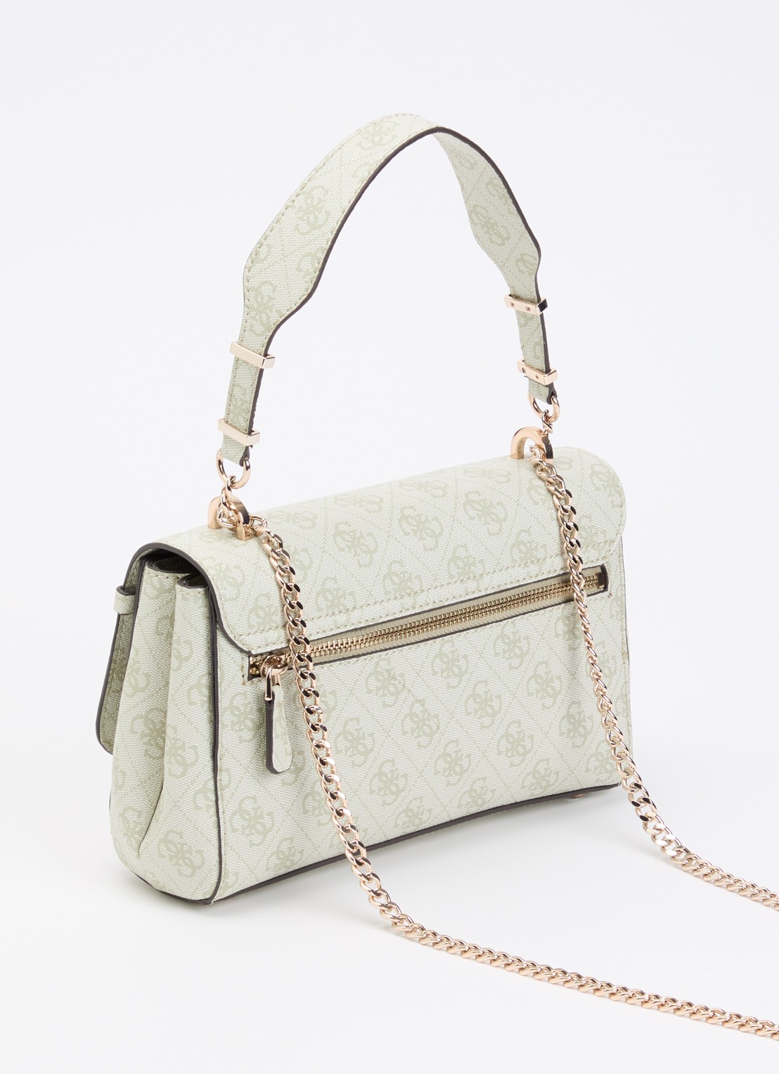 GUESS Leona Logo crossbodytas met logoprint - achterkant groen