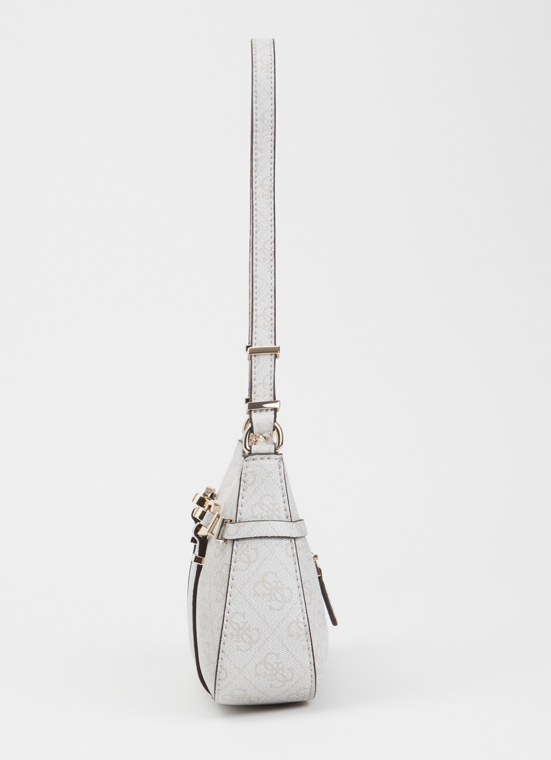 GUESS Leona schoudertas met logoprint - detail 3 gebroken wit