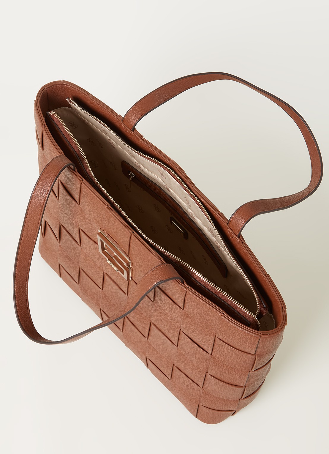 GUESS Liberty City shopper met logo - detail 2 hazelnootbruin