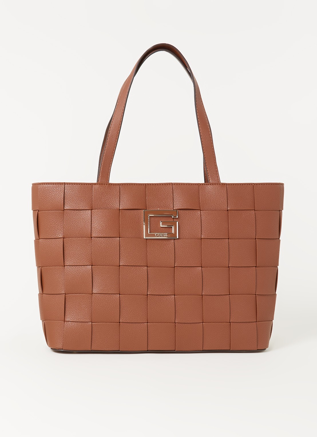 GUESS Liberty City shopper met logo - voorkant hazelnootbruin