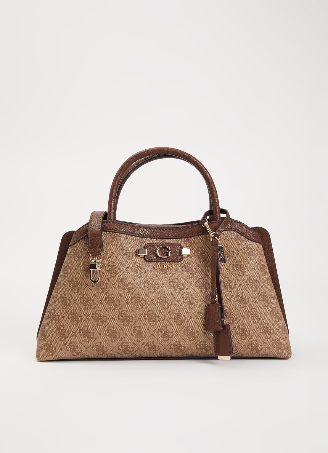 GUESS Lindsay schoudertas met logoprint - voorkant 2 bruin