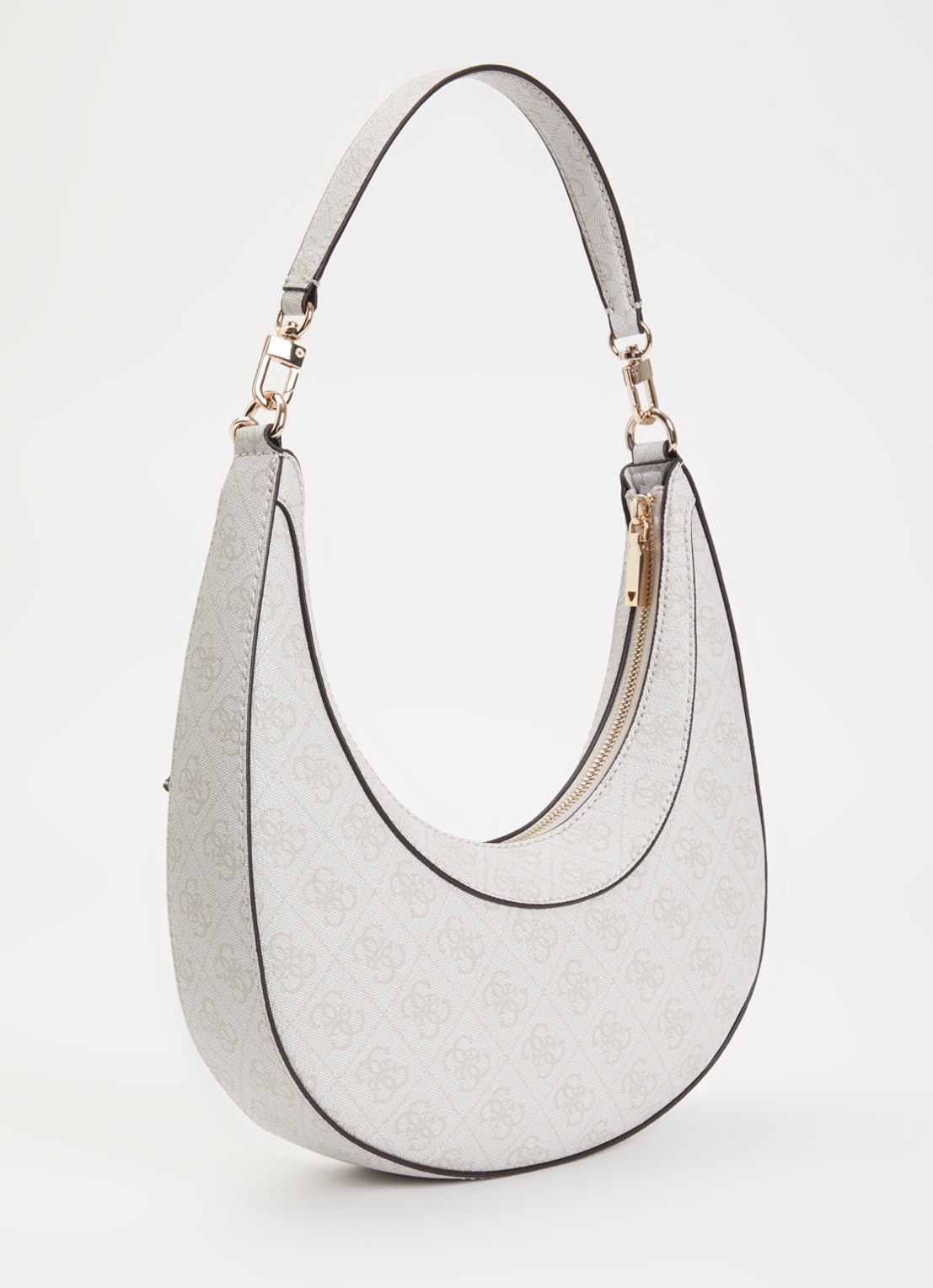 GUESS Lindsey Hobo schoudertas met logoprint - achterkant 5 ivoor