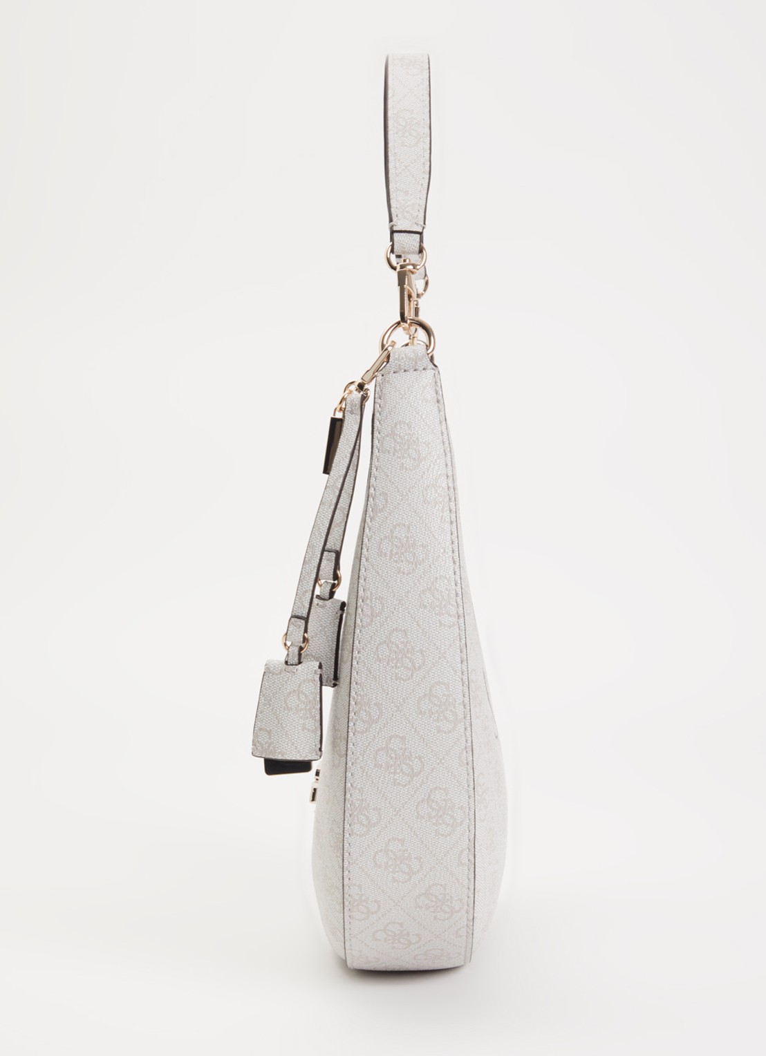 GUESS Lindsey Hobo schoudertas met logoprint - detail 3 ivoor