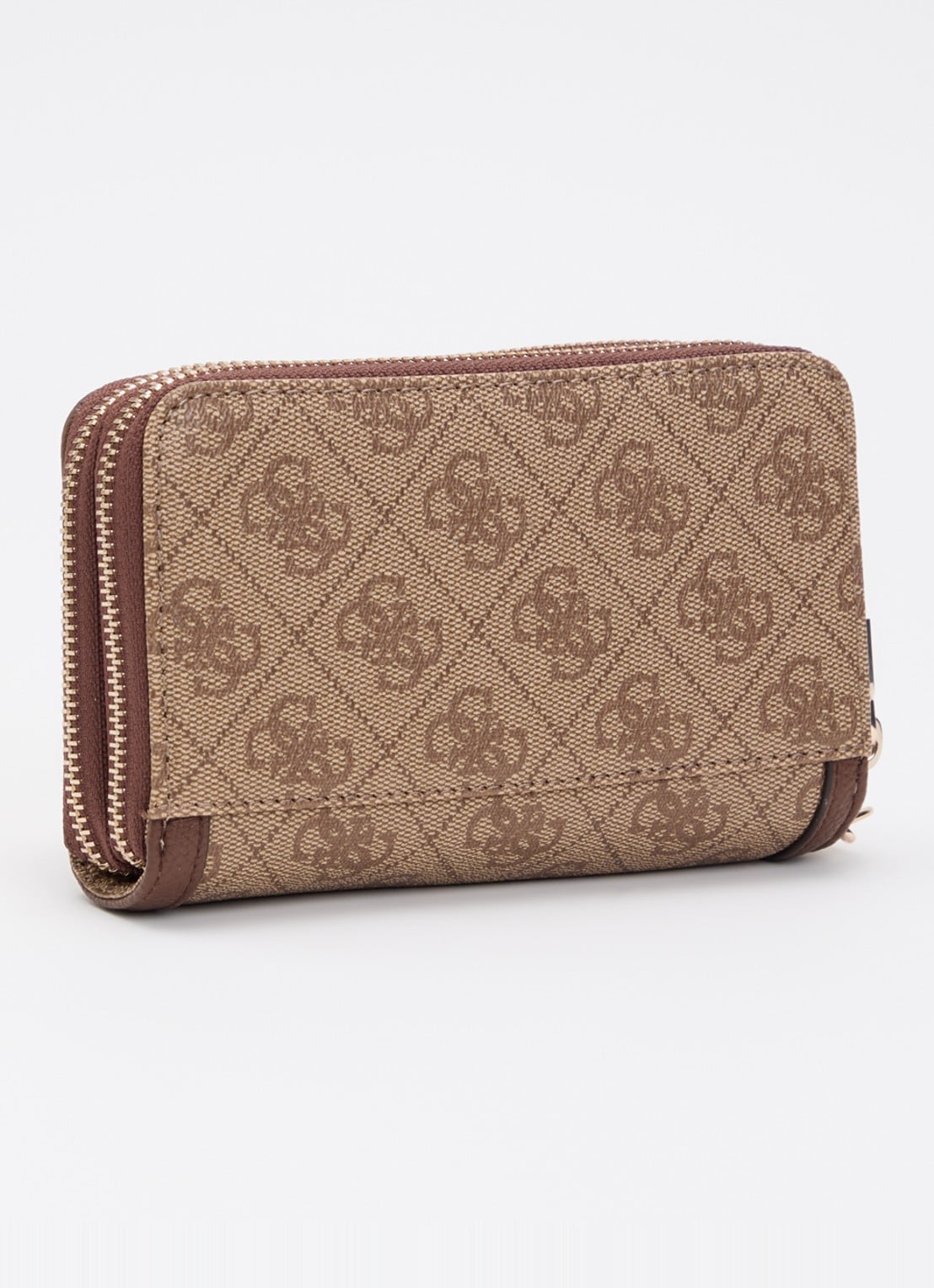 GUESS Lindsey portemonnee met logoprint  - achterkant hazelnootbruin