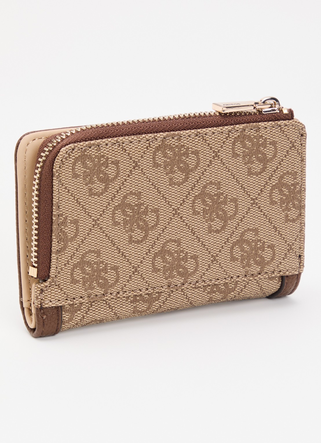 GUESS Lindsey portemonnee met logoprint - achterkant beige