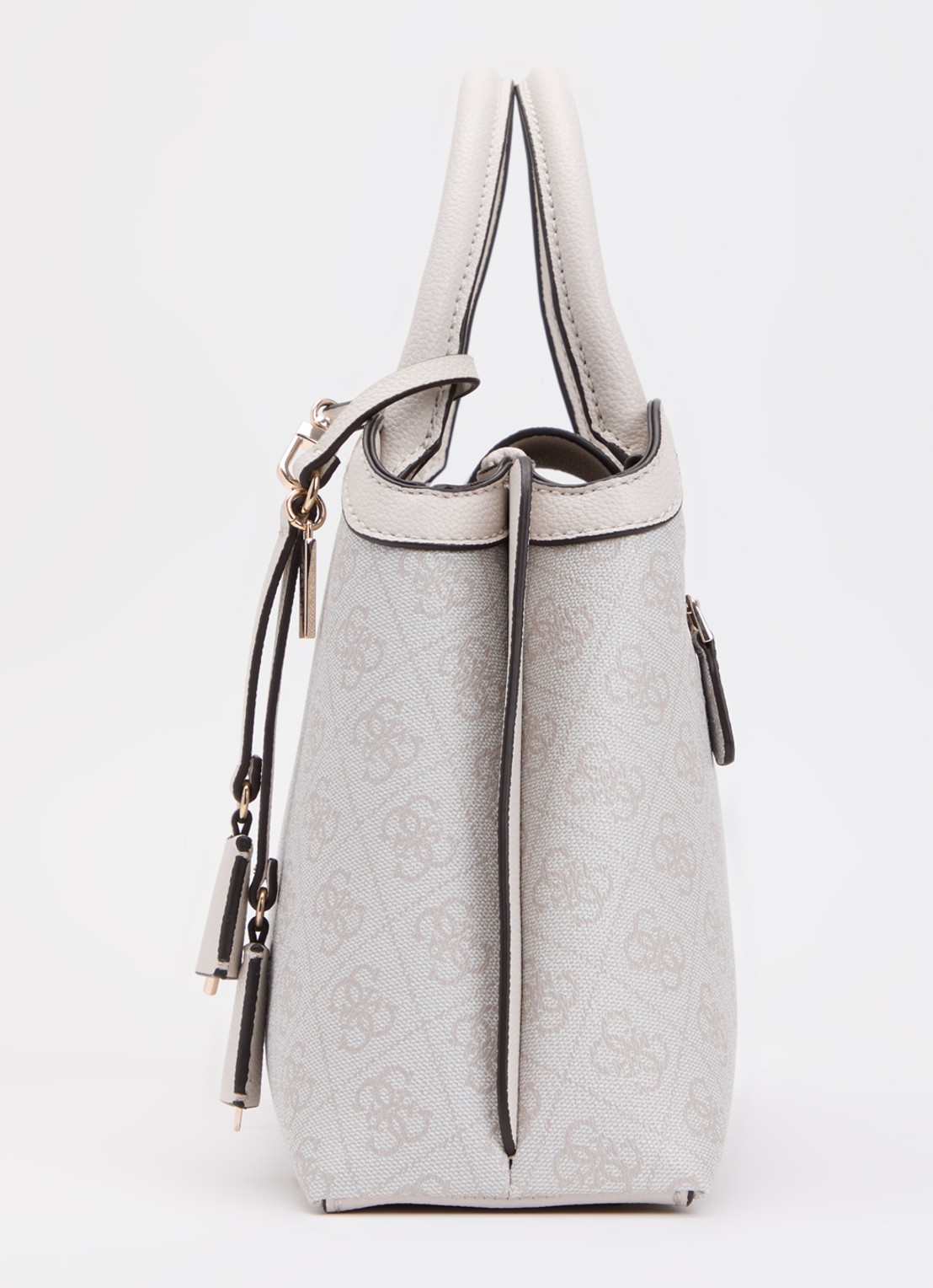 GUESS Lindsey schoudertas met logoprint en tasbedel  - detail 2 ivoor