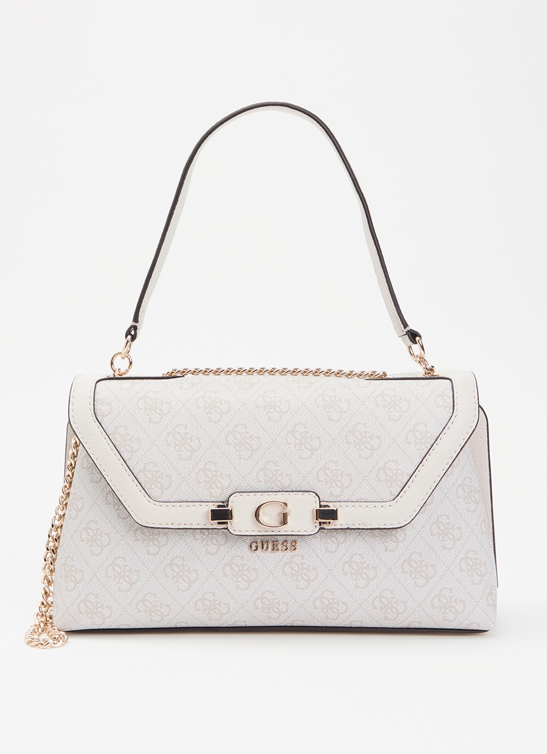 GUESS Lindsey schoudertas met logoprint - voorkant 4 beige