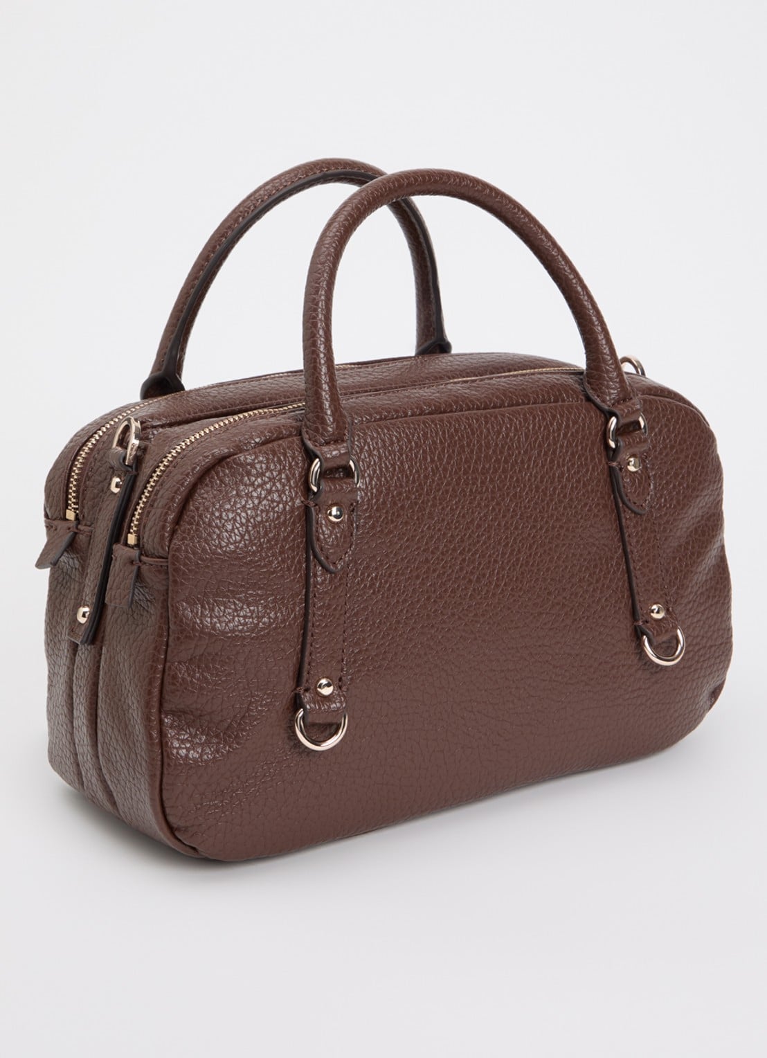 GUESS Marsha mini handtas met logo en tasbedel  - achterkant 7 donkerbruin