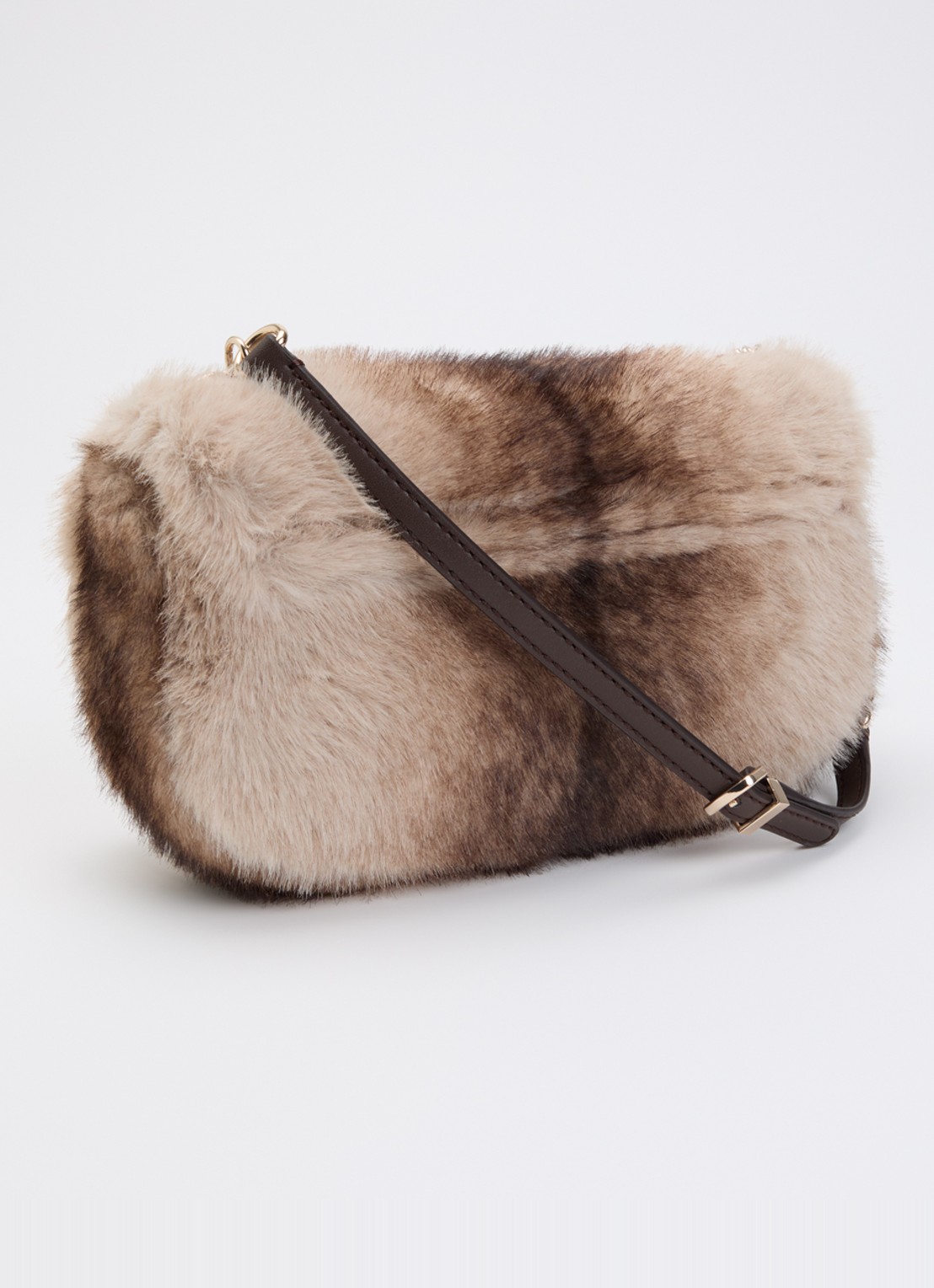 GUESS Mavis schoudertas van teddy - achterkant beige