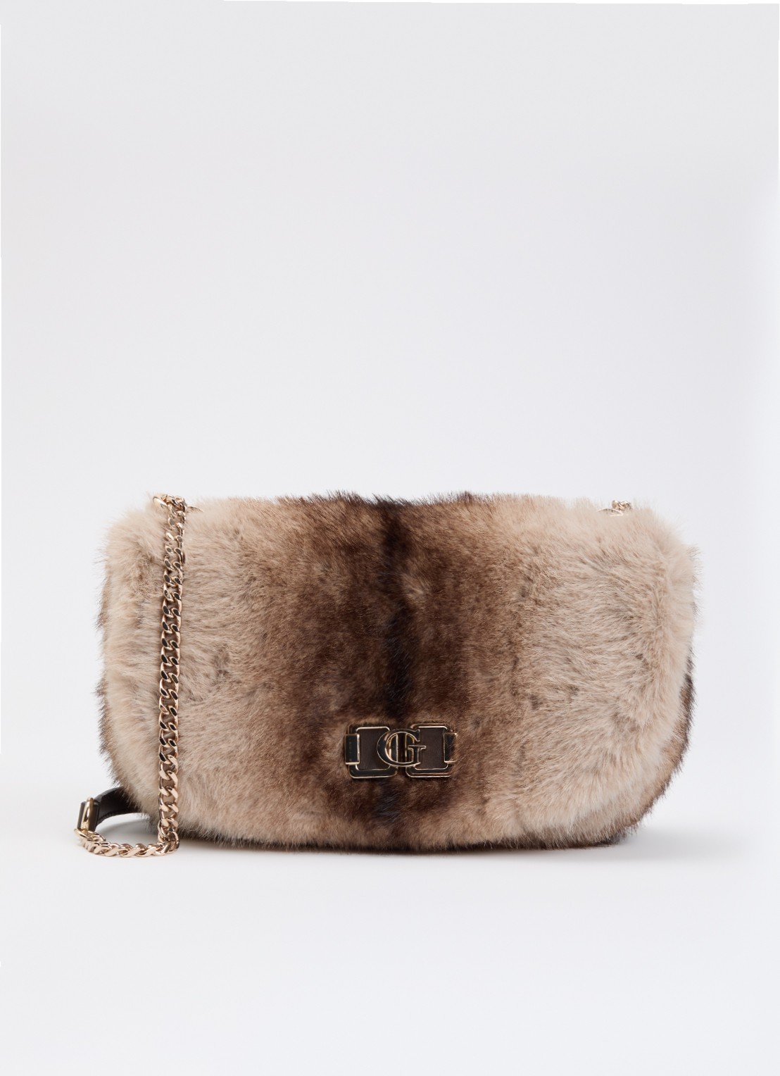 GUESS Mavis schoudertas van teddy - voorkant 5 beige