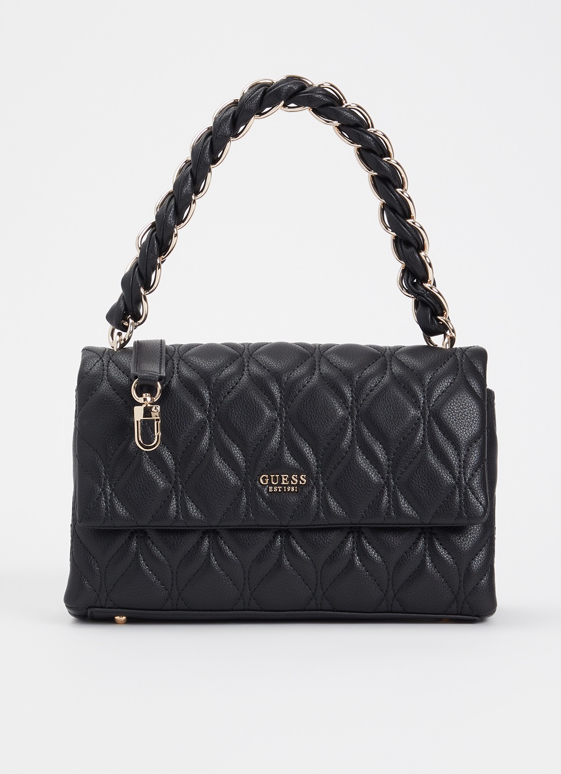 GUESS Maxine crossbodytas met quilt patroon - voorkant 2 zwart