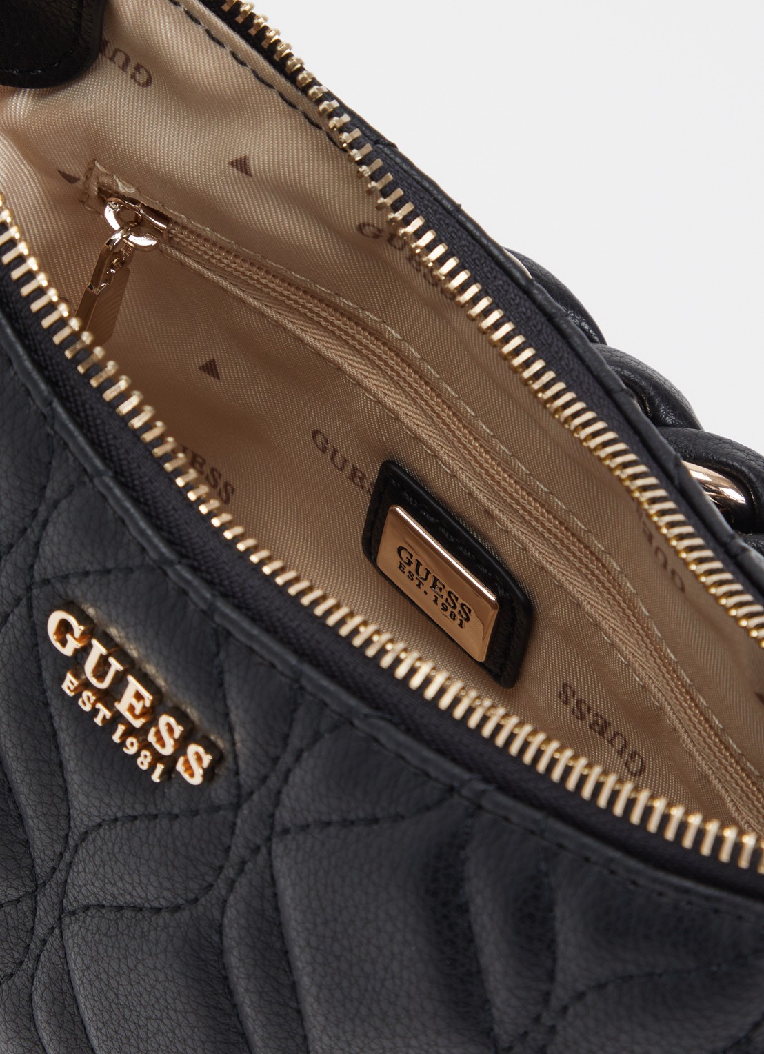 GUESS Maxine handtas met afneembare schouderriem - detail 3 zwart