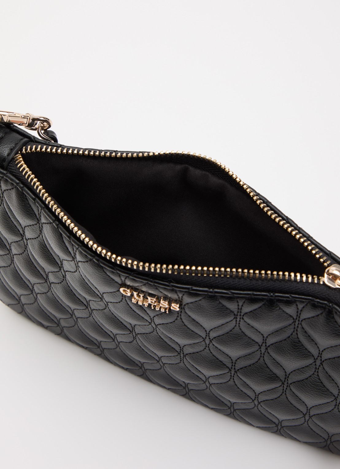 GUESS Maxine handtas met quilt patroon - detail 2 zwart