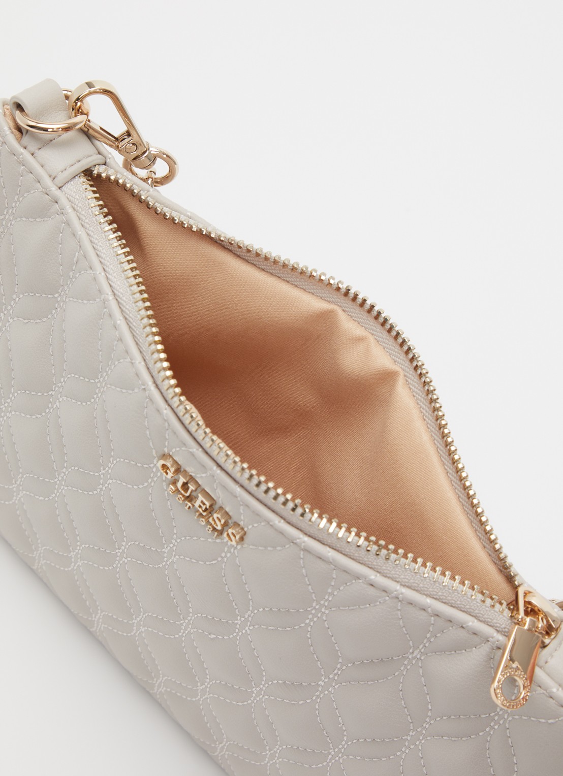 GUESS Maxine handtas met quilt patroon - detail 2 grijs