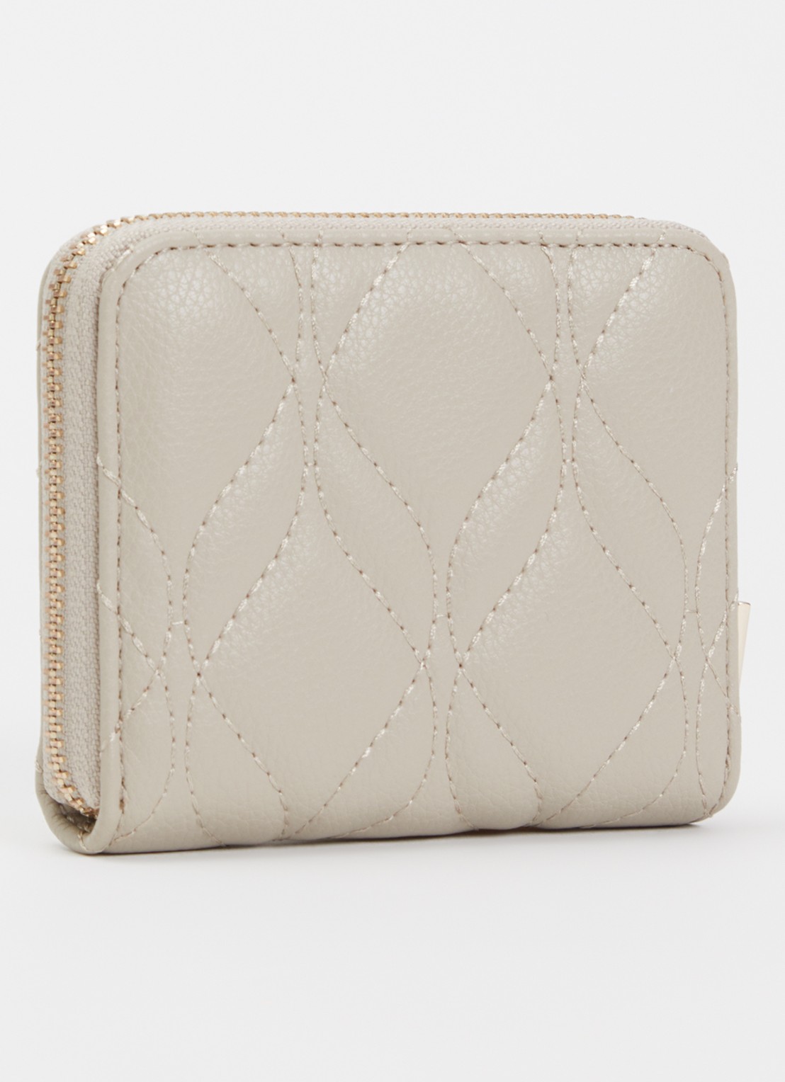 GUESS Maxine Small portemonnee met quilt patroon  - achterkant 3 donkerbeige