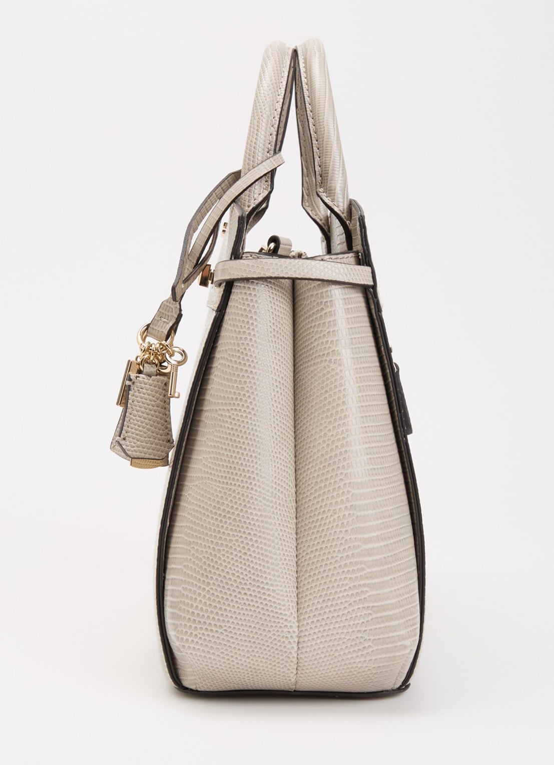 GUESS Melinda handtas met crocostructuur en afneembare schouderriem - detail 5 donkerbeige