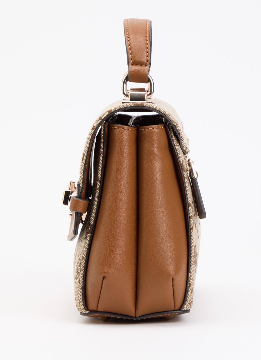 GUESS Melinda Logo handtas met logoprint en afneembare schouderriem  - detail 3 bruin