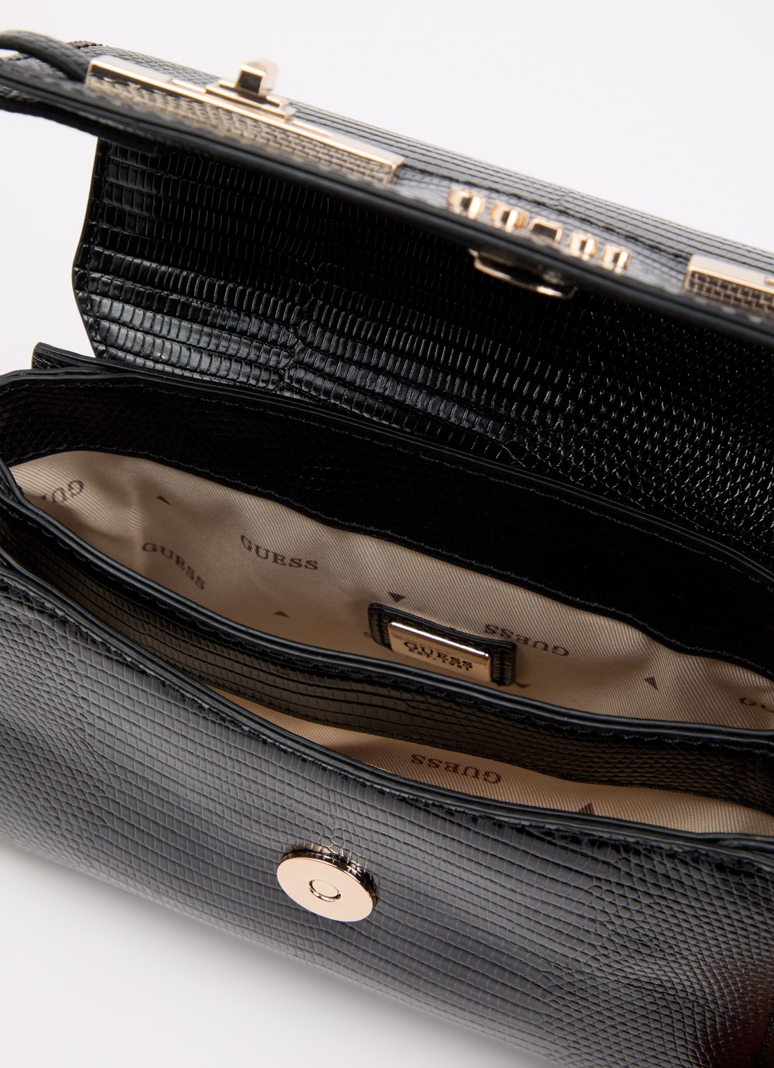 GUESS Melinda Mini crossbody tas met kettingdetail - detail 2 zwart