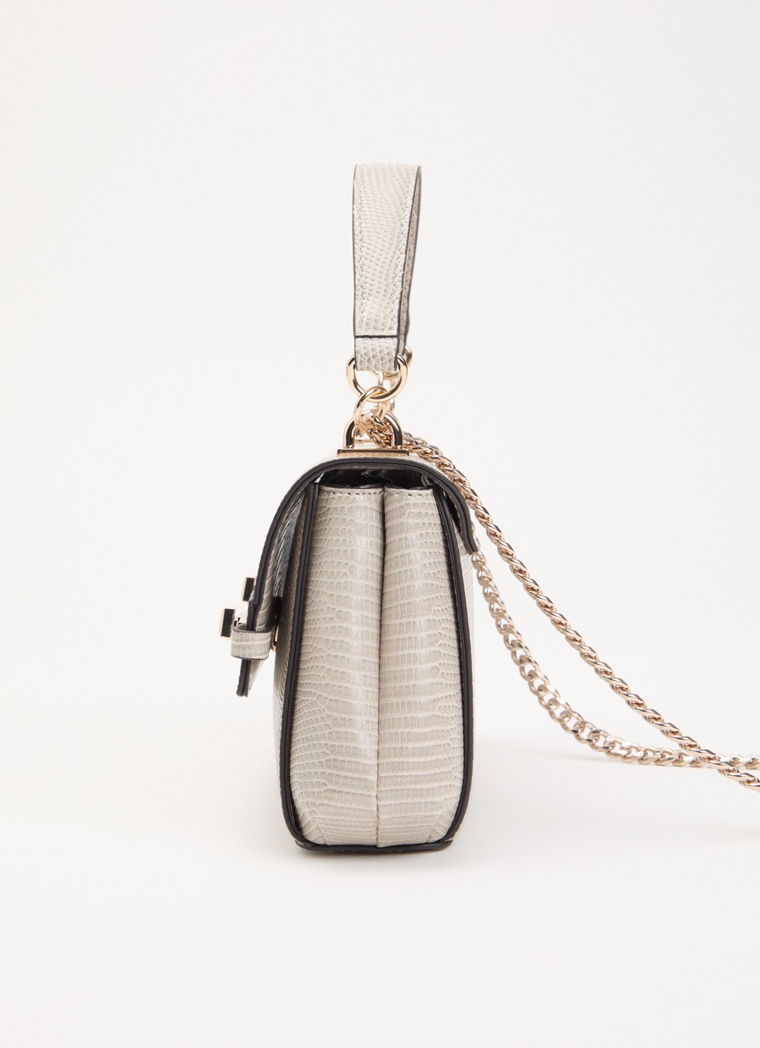 GUESS Melinda Mini crossbodytas met crocostructuur  - detail 2 donkerbeige