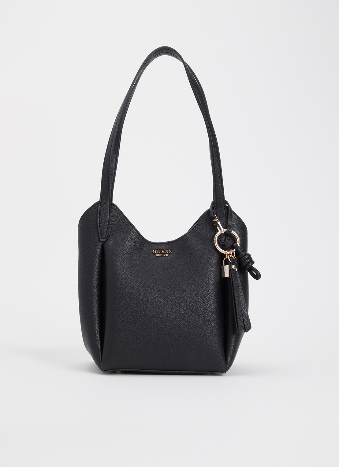 GUESS Melody schoudertas met logo en tasbedel - voorkant 4 zwart